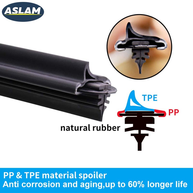 ASLAM Windshield Wipers for Cadillac CTS/Mercedes-Benz GLK-class All-Season Blade Type-M 22"+19",Multifunctional Adapters and Refills Replaceable,Double Service Life(set of 2) - Image 5